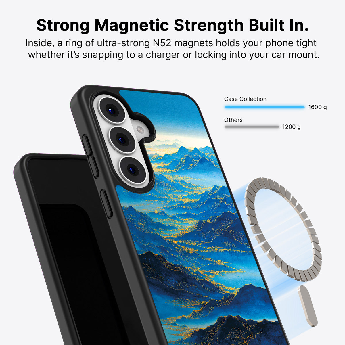 Samsung Galaxy S26 Qi2 magnetic case with N52 magnets – Ethereal Dawn design