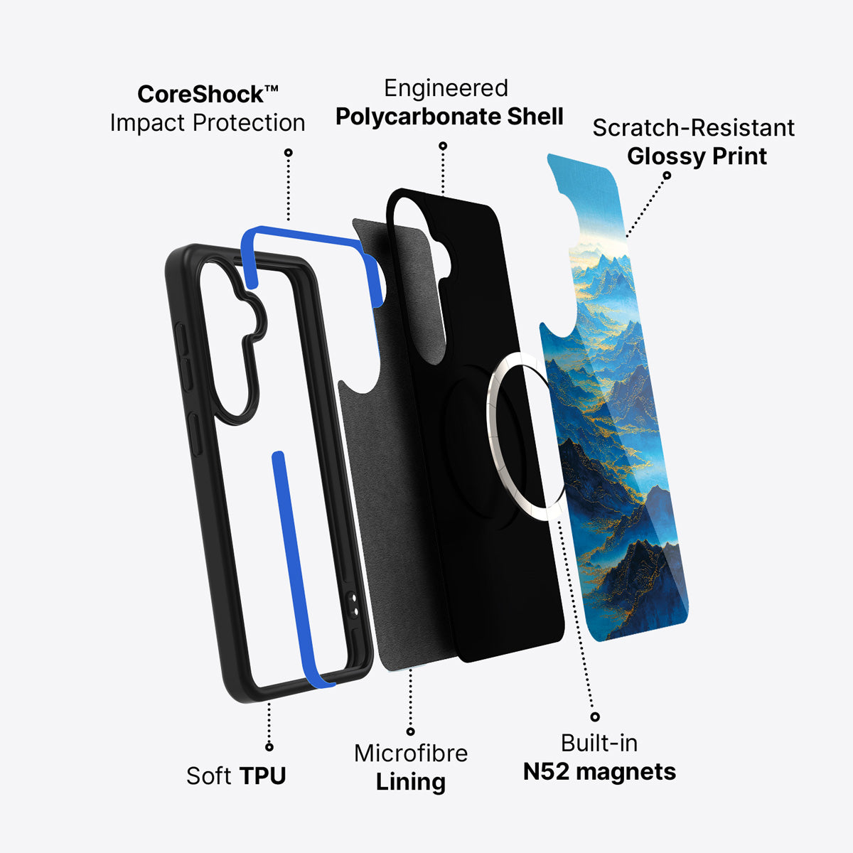 Samsung Galaxy S26 Plus case construction and features – Ethereal Dawn phone case