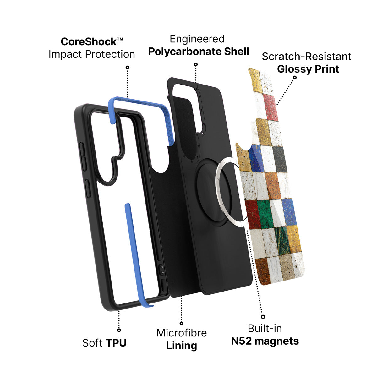 Samsung Galaxy S26 Ultra case construction and features – Heritage Mosaic phone case