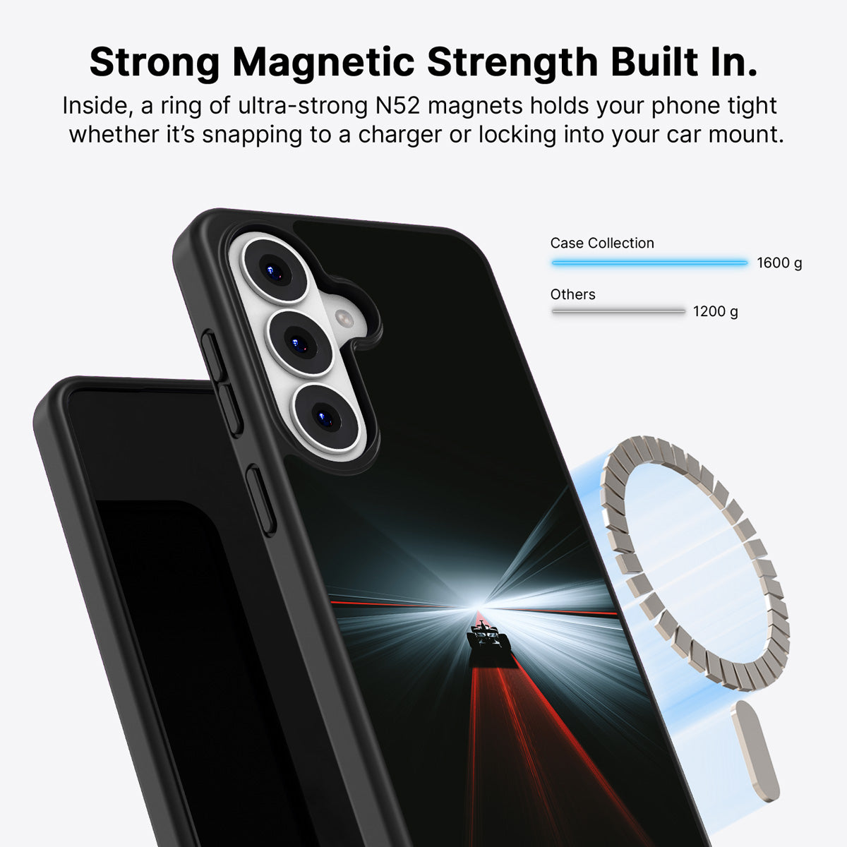 Samsung Galaxy S26 Plus Qi2 magnetic case with N52 magnets – He's Flying design
