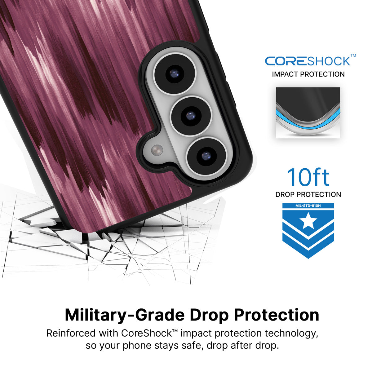 Ikat Haze Samsung Galaxy S26 Plus case with 10ft military-grade drop protection