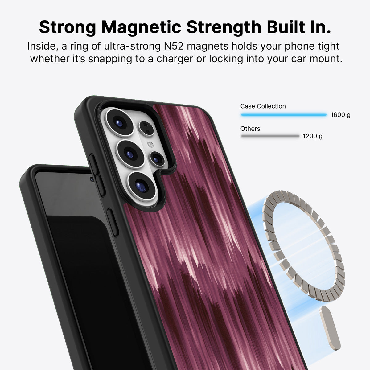 Samsung Galaxy S26 Ultra Qi2 magnetic case with N52 magnets – Ikat Haze design
