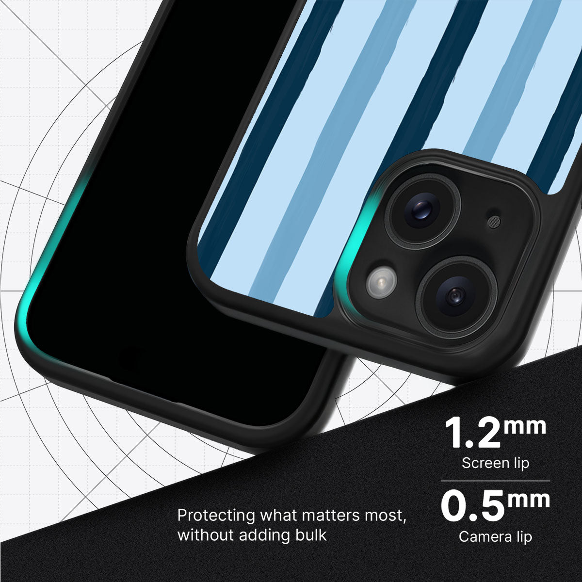 Blue Watercolor Stripes - iPhone 13 Case #case type_core (magsafe), #case type_core (non magsafe)