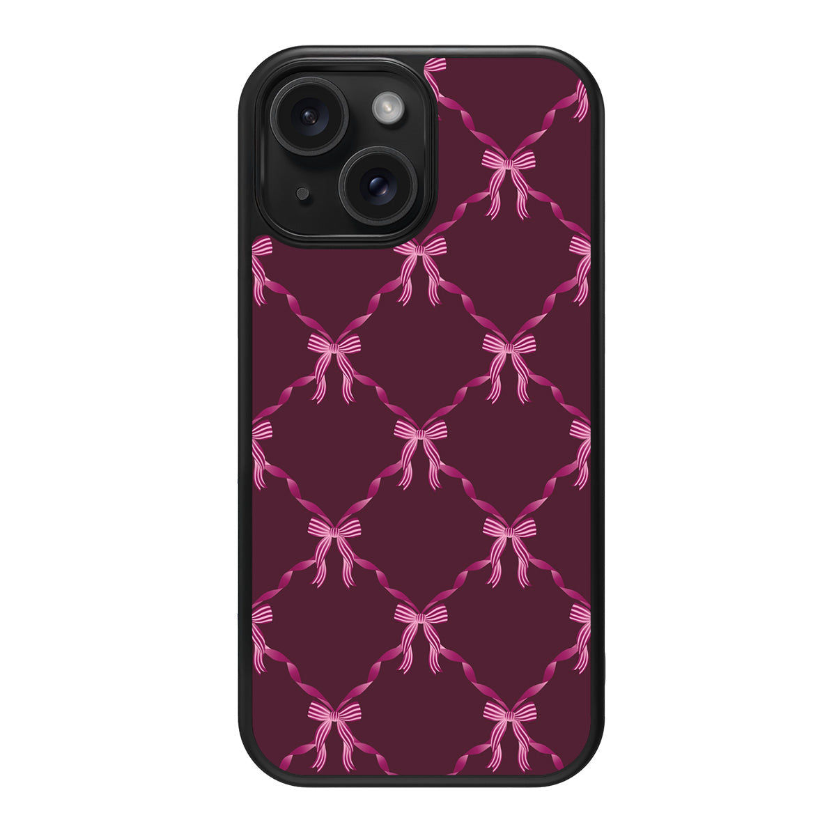 Bordeaux Bow design back view – iPhone 13 case