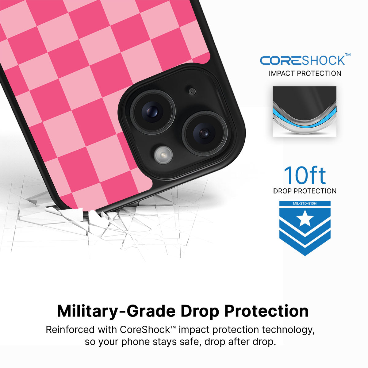 Candy Check iPhone 13 case with drop protection