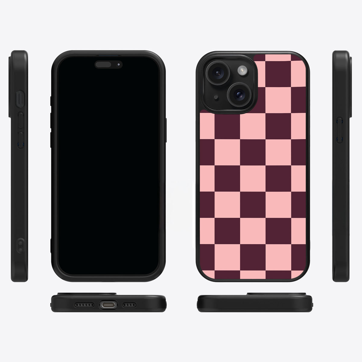 Claret Tile iPhone 13 case cover – multi-angle view