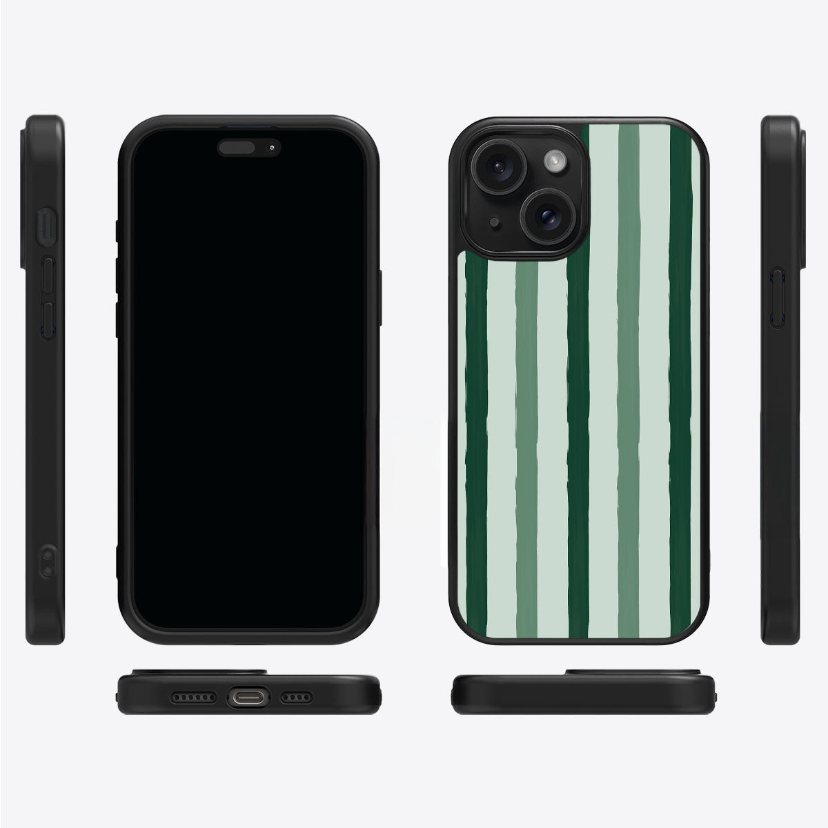 Green Watercolor Stripes - iPhone 13 Case #case type_core (magsafe), #case type_core (non magsafe)