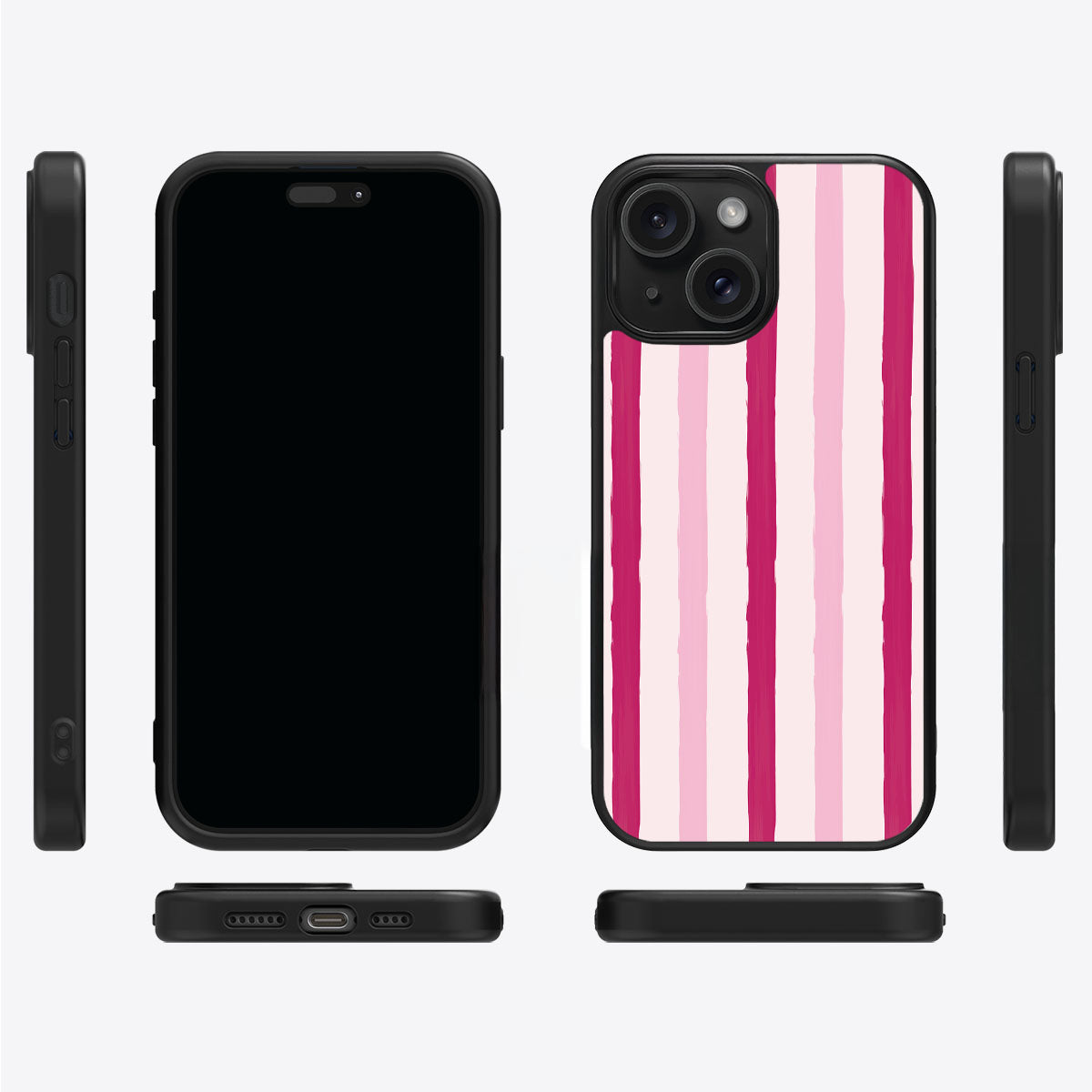 Pink Watercolor Stripes - iPhone 13 Case #case type_core (magsafe), #case type_core (non magsafe)