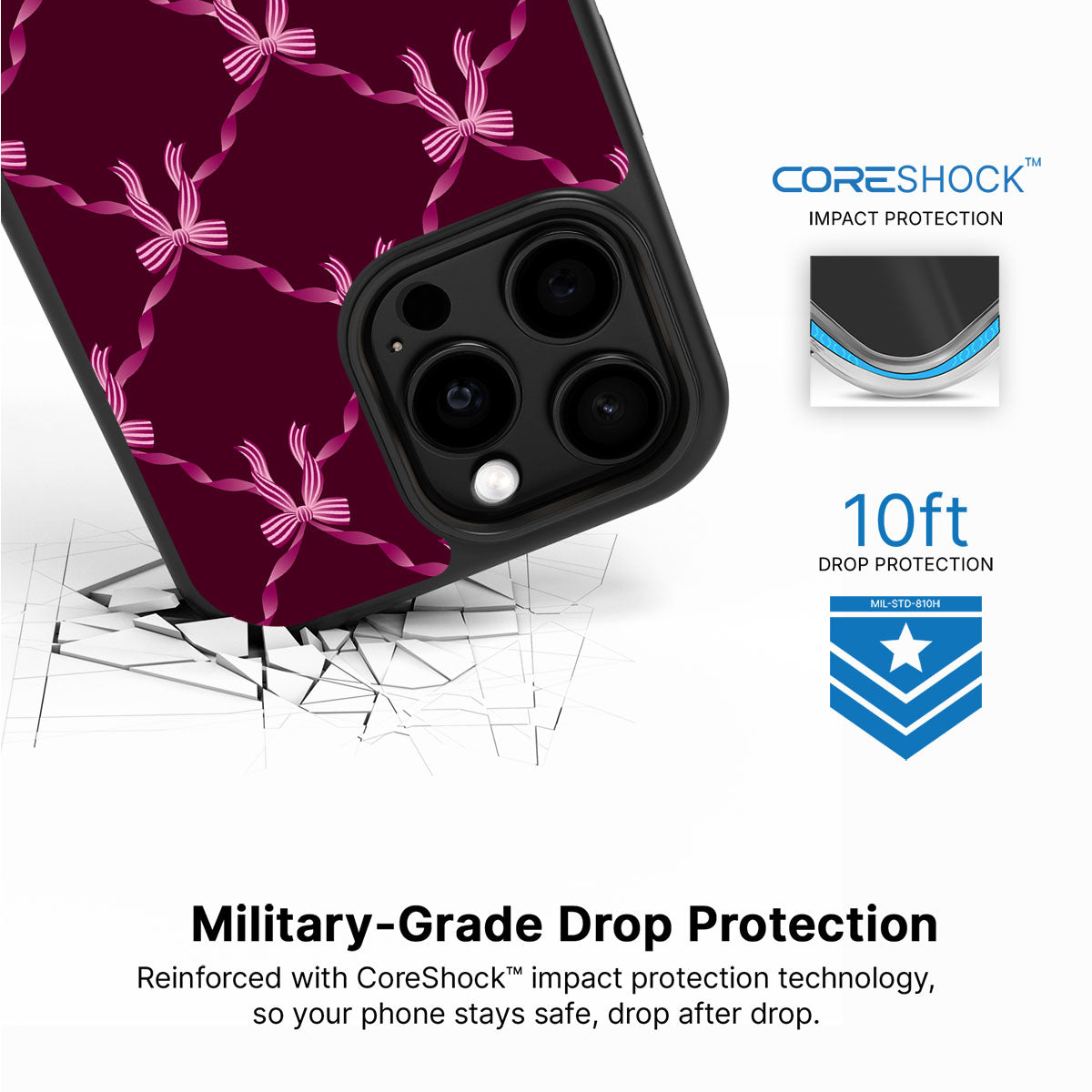 Bordeaux Bow - iPhone 13 Pro Case