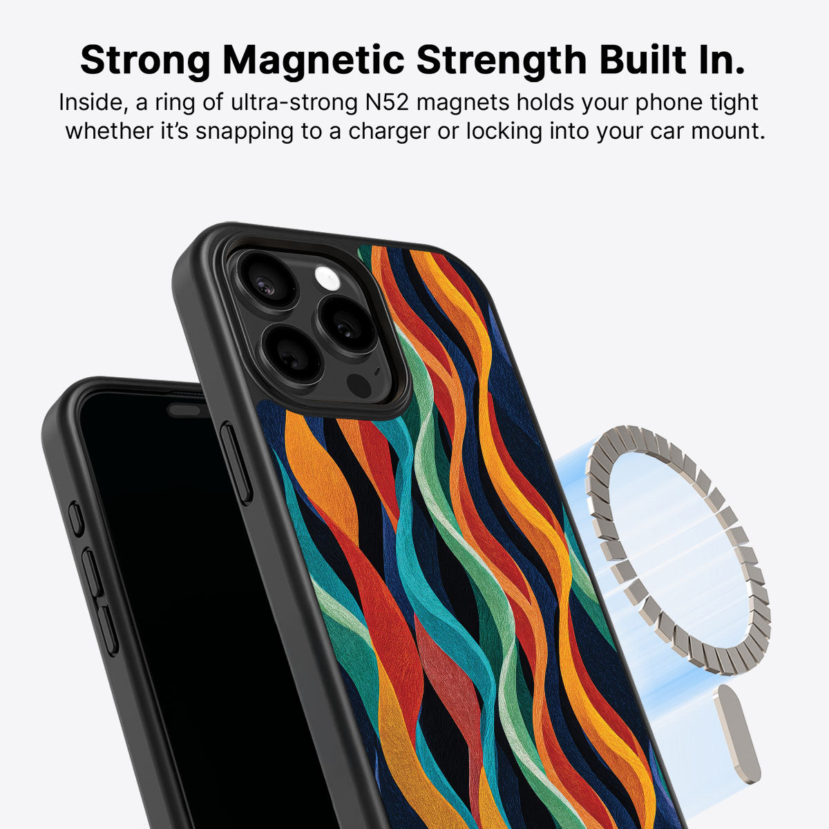 Abstract Designer iPhone 13 Pro Case – Coastal Waves | MagSafe