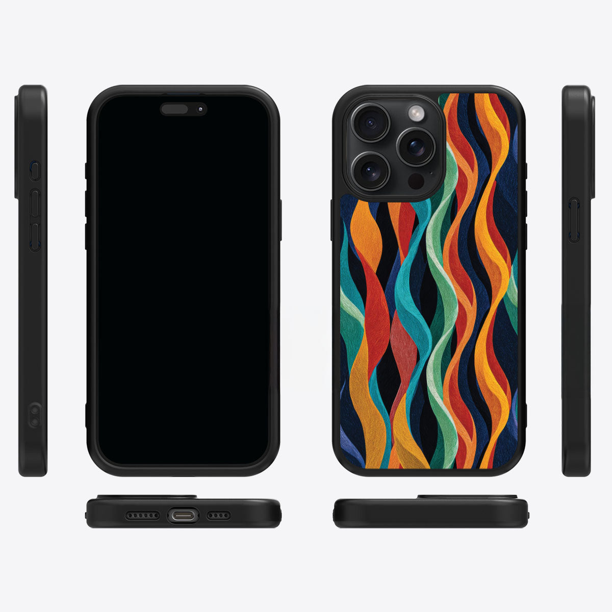 Abstract Designer iPhone 13 Pro Case – Coastal Waves | MagSafe