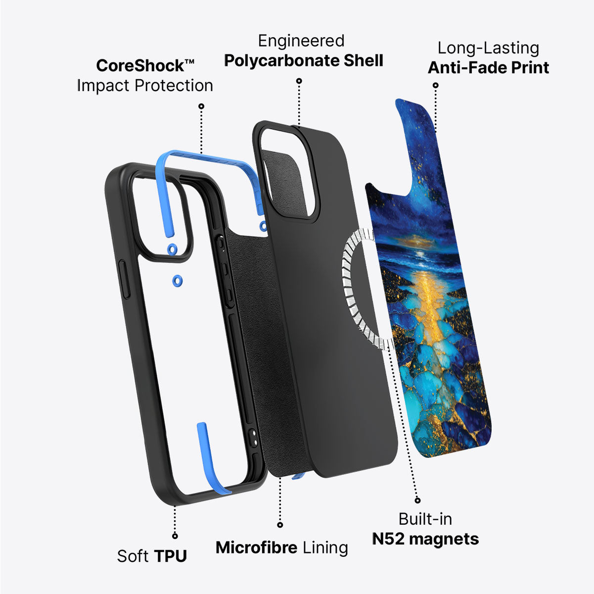 Ocean Designer iPhone 13 Pro Case – Cosmic Seascape | MagSafe