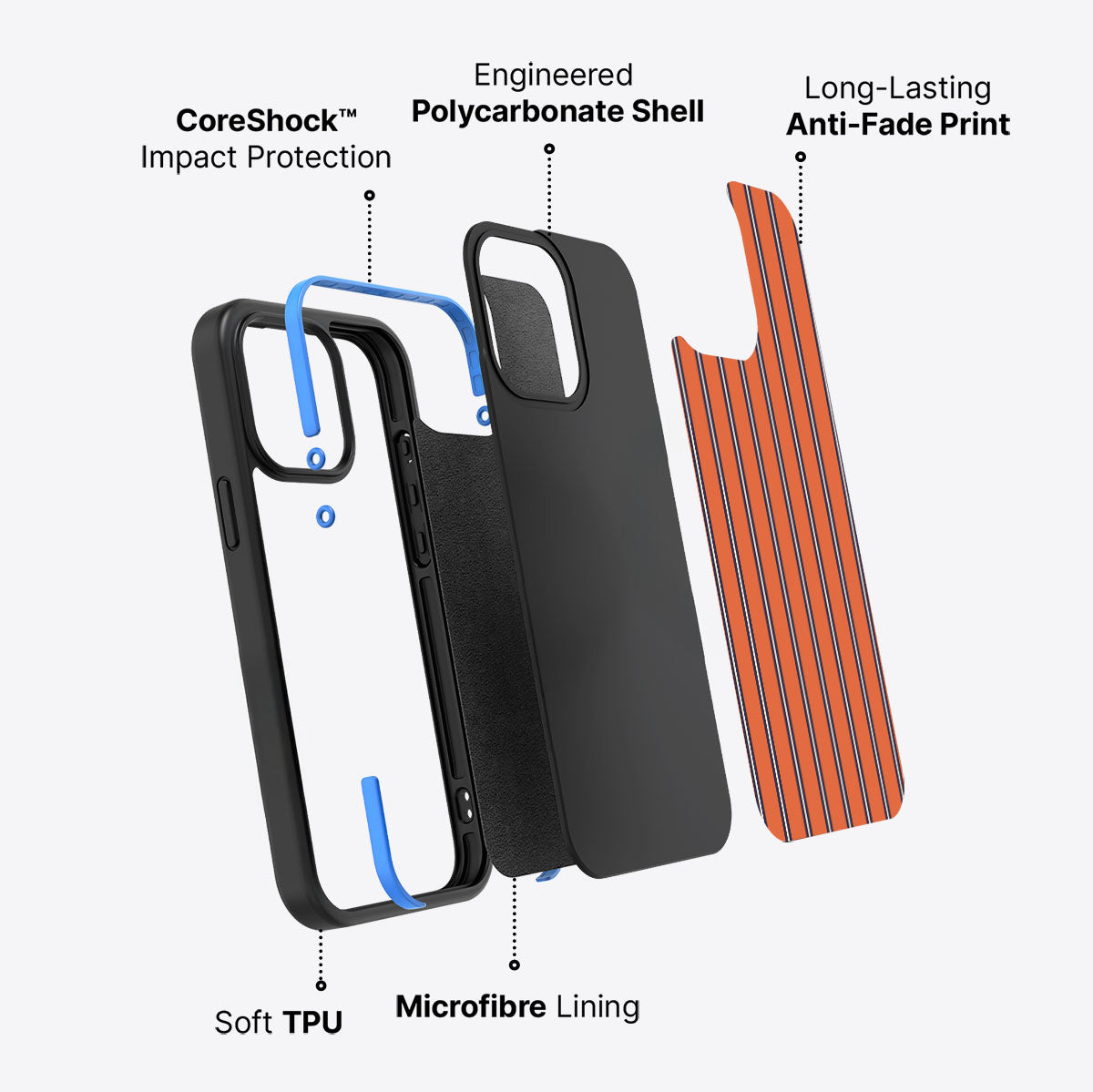 Flared Orange - iPhone 13 Pro Case #case type_core (non magsafe)