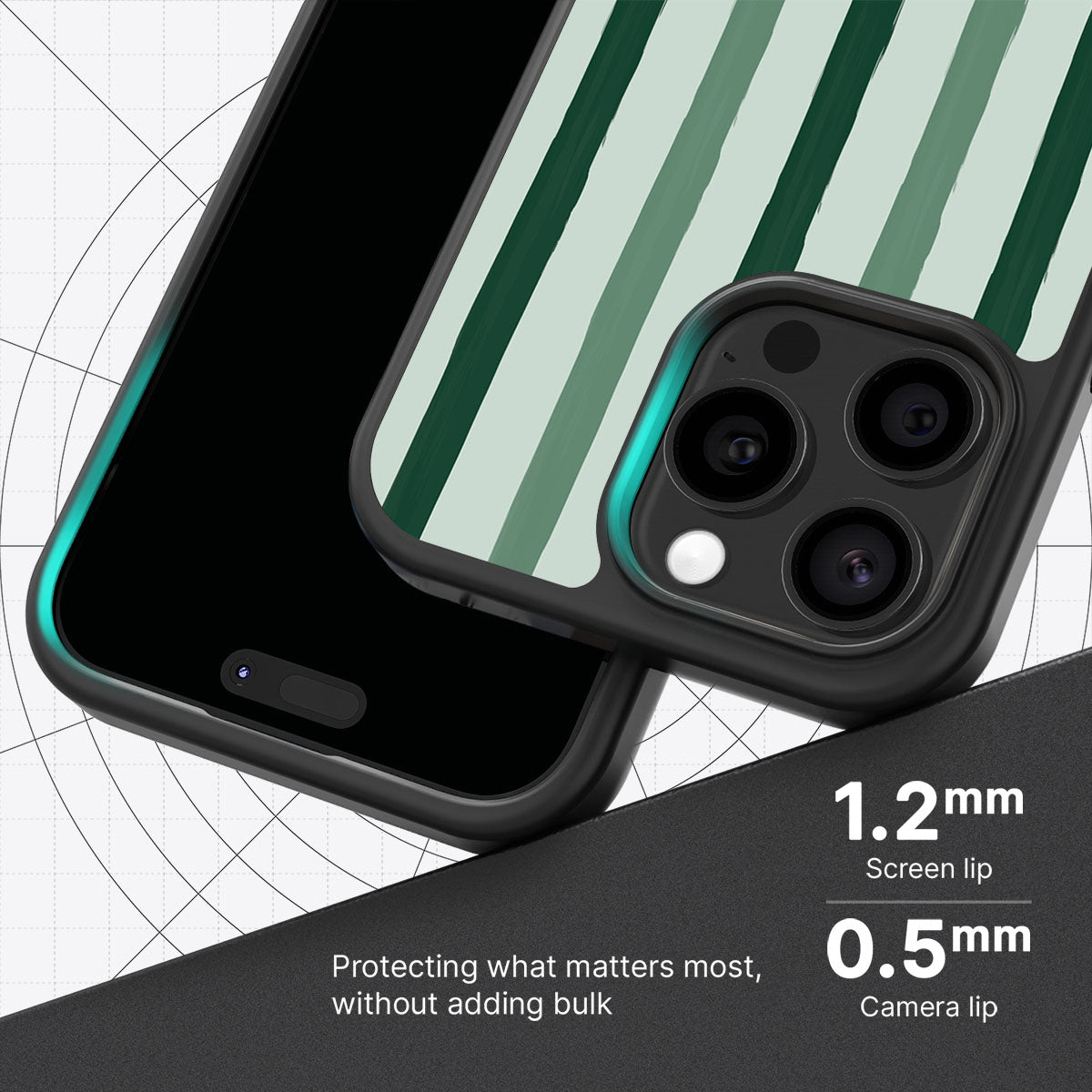 Green Watercolor Stripes - iPhone 13 Pro Case #case type_core (magsafe), #case type_core (non magsafe)