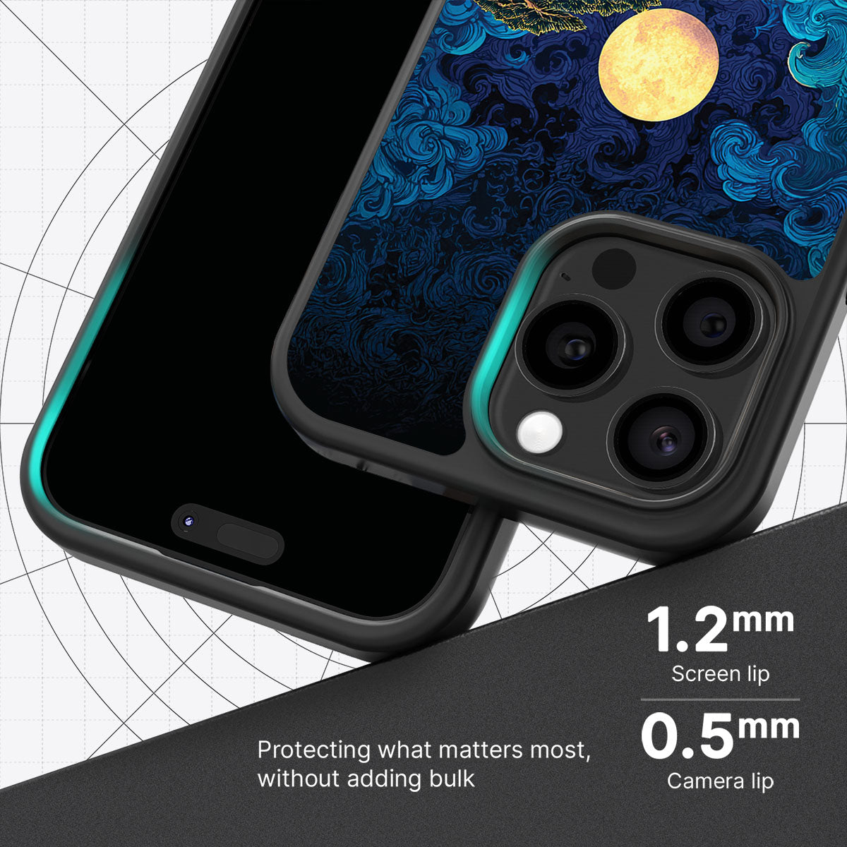 Moonlit Tide slim iPhone 13 Pro phone case