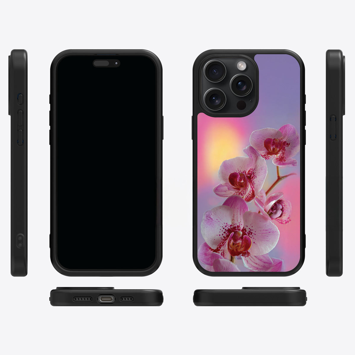 Orchid Dream iPhone 13 Pro case cover – multi-angle view