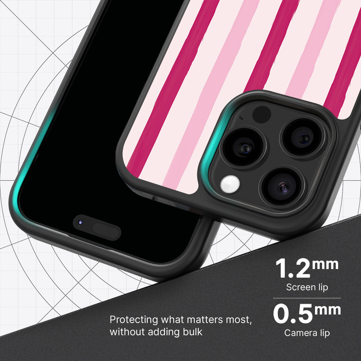 Pink Watercolor Stripes - iPhone 13 Pro Case #case type_core (magsafe), #case type_core (non magsafe)