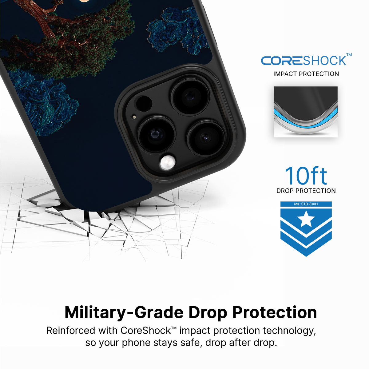 Quiet Moon iPhone 13 Pro case with drop protection
