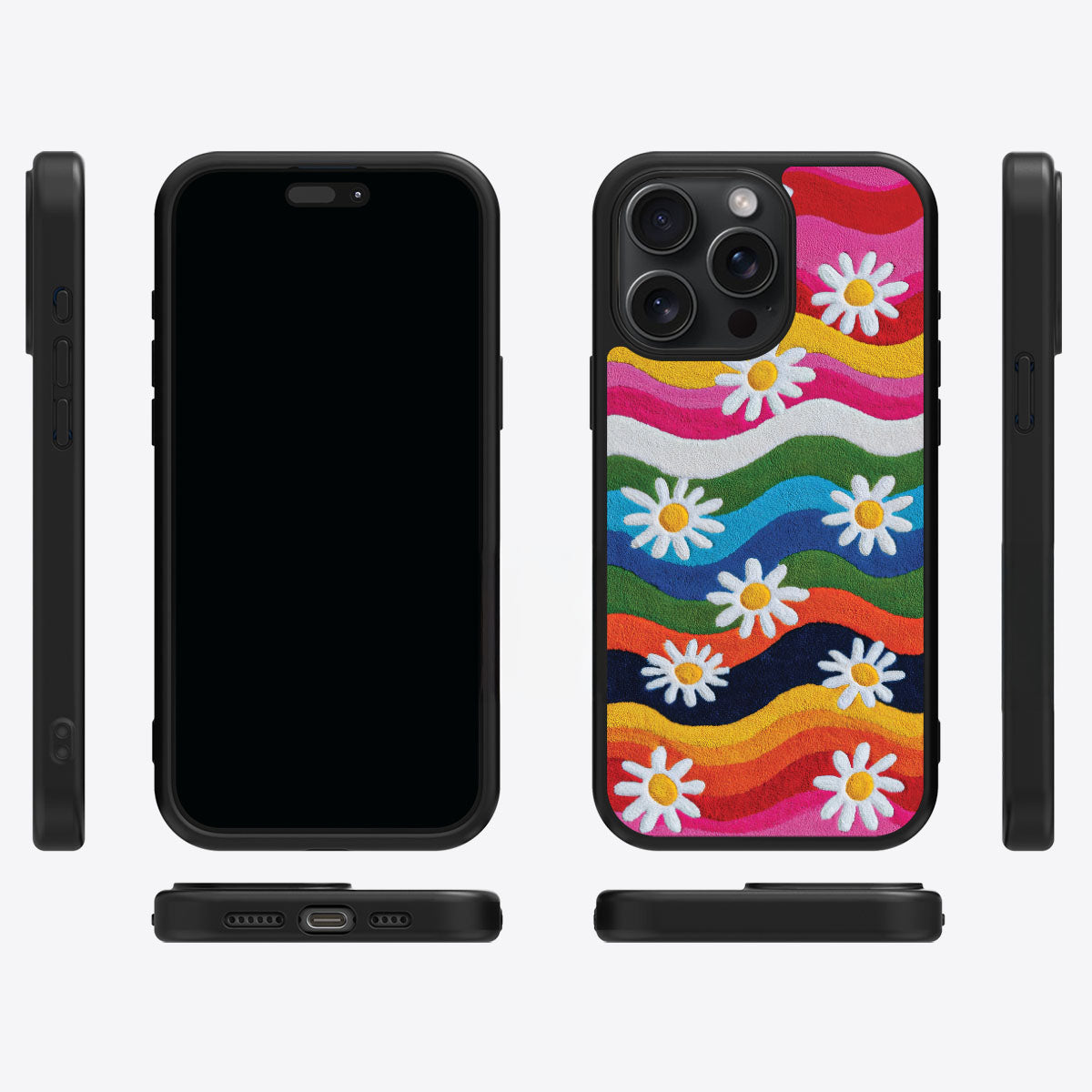 Floral Designer iPhone 13 Pro Case – Rainbow Daisy | MagSafe