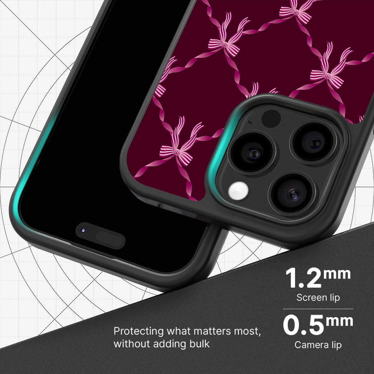 Bordeaux Bow - iPhone 13 Pro Max Case