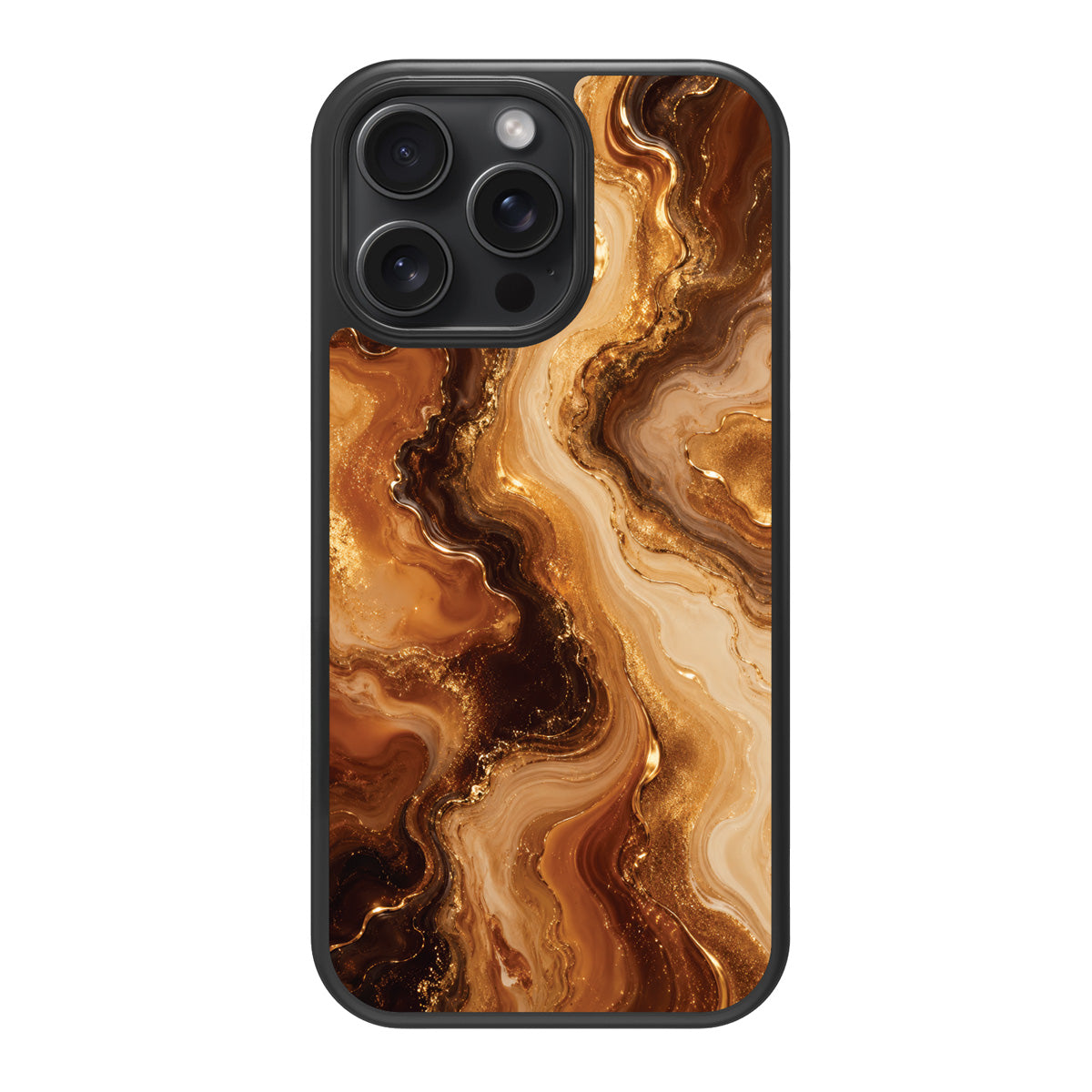 Caramel Swirl design back view – iPhone 13 Pro Max case