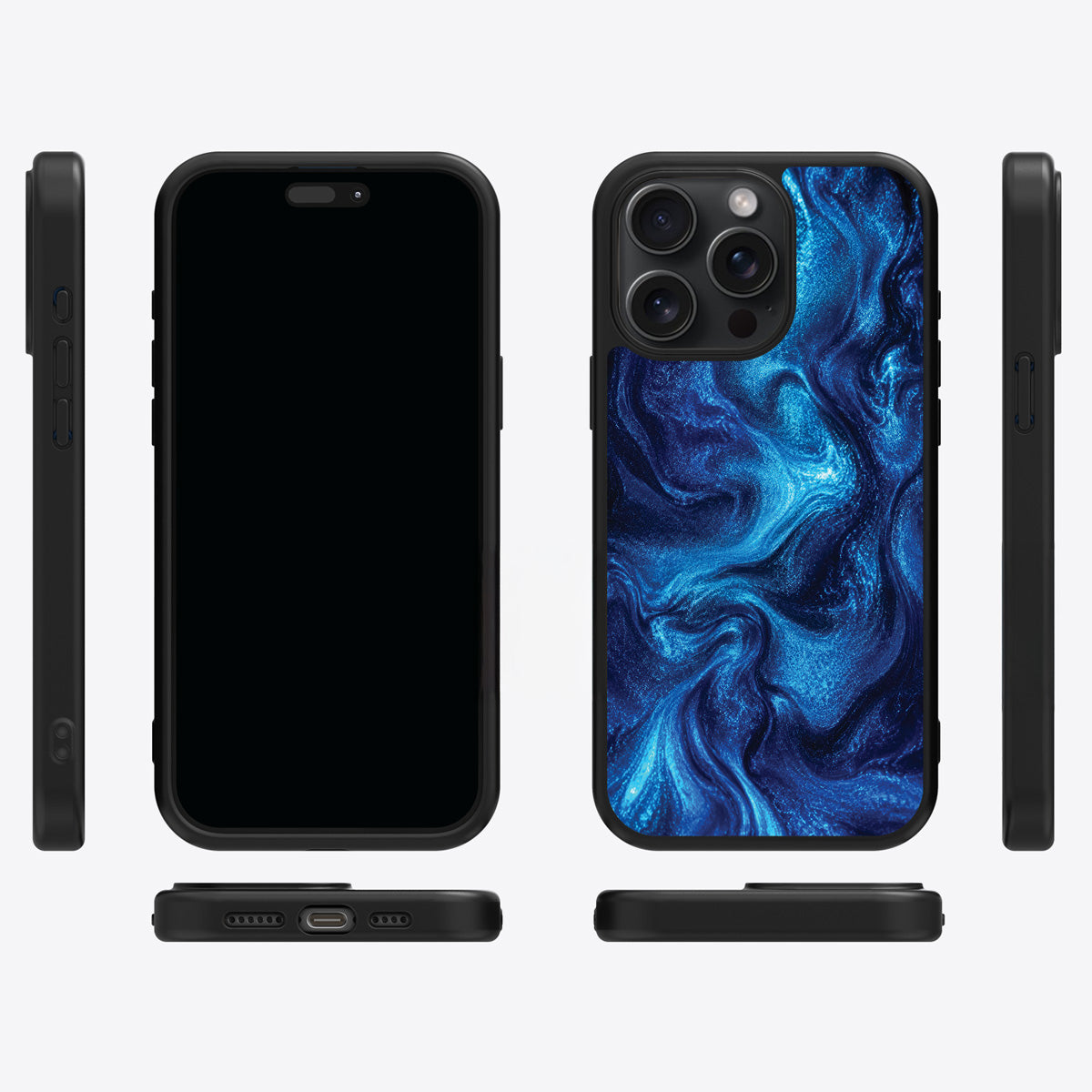 Blue Marble Designer iPhone 13 Pro Max Case – Indigo Impasto | MagSafe