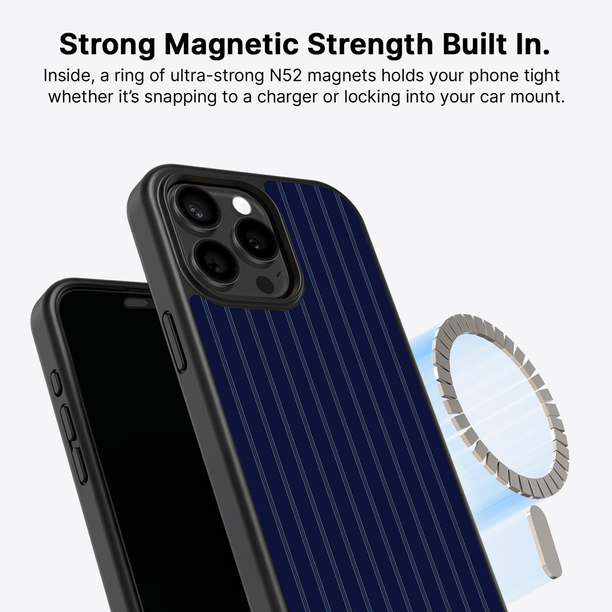 iPhone 13 Pro Max MagSafe case – Ink Pinstripe design