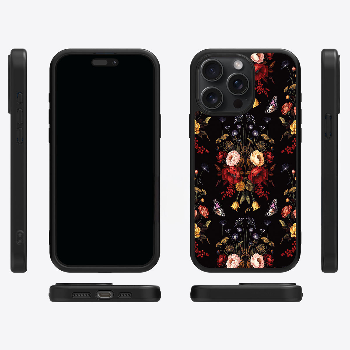 Kelmscott Bloom iPhone 13 Pro Max case cover – multi-angle view