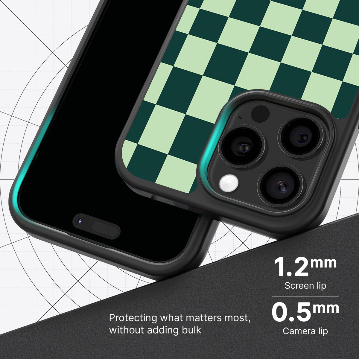 Mint Matrix slim iPhone 13 Pro Max phone case