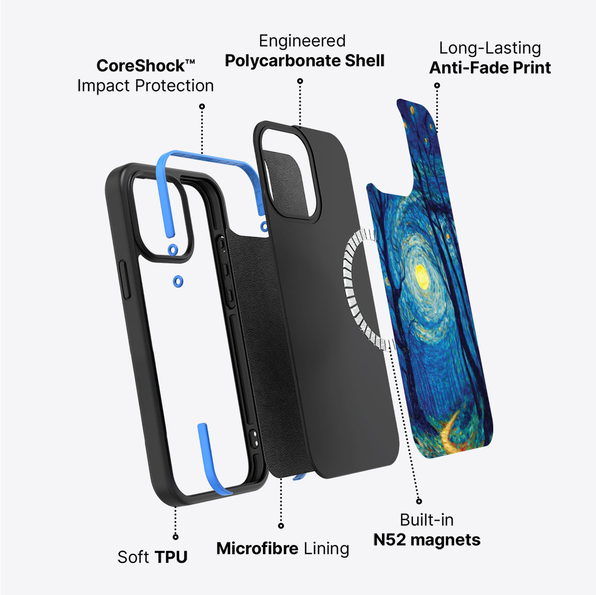 Woodland Designer iPhone 13 Pro Max Case – Moonlit Forest | MagSafe
