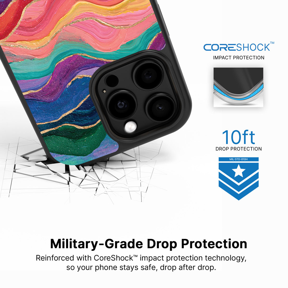 Painted Peaks iPhone 13 Pro Max case with drop protection