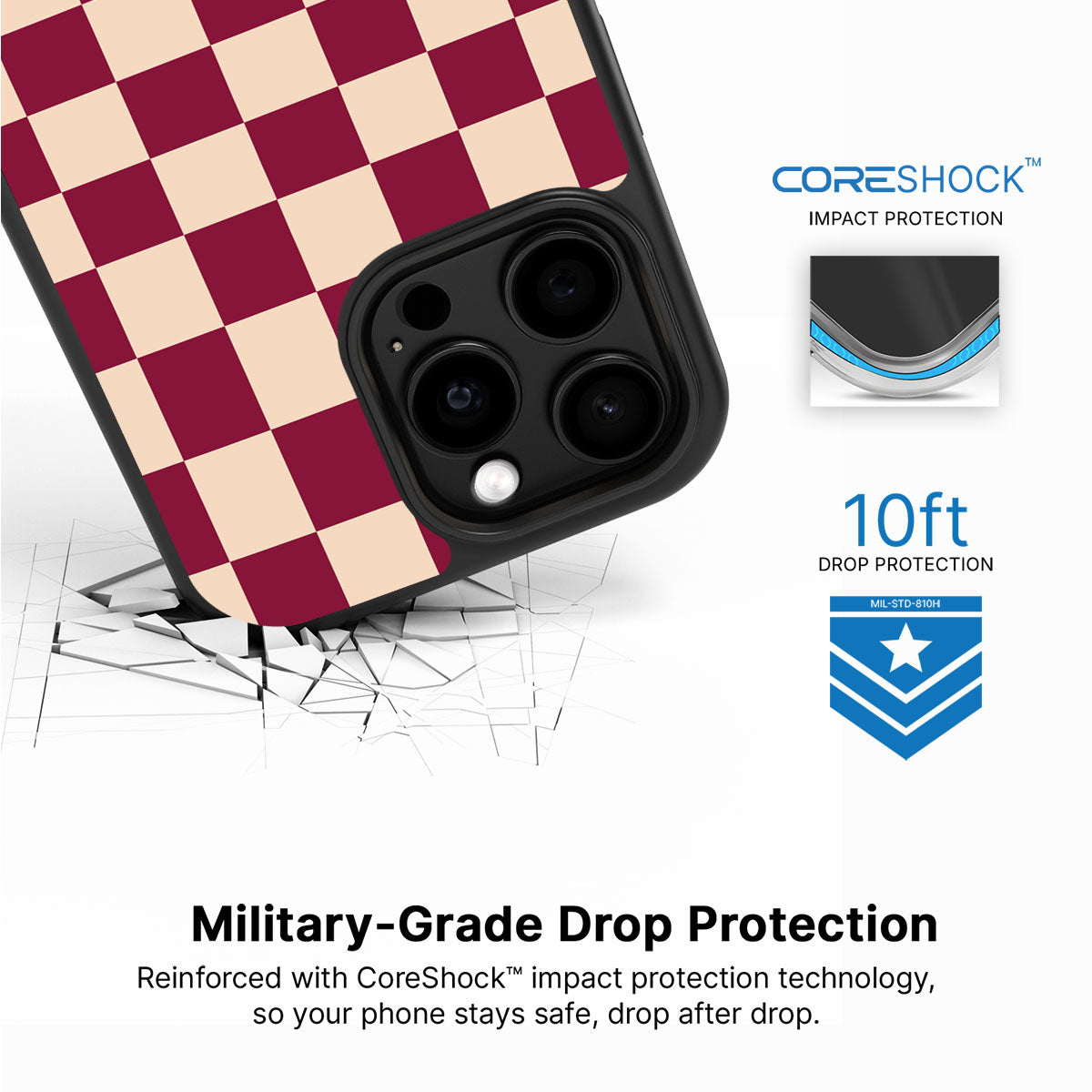 Rouge Board iPhone 13 Pro Max case with drop protection