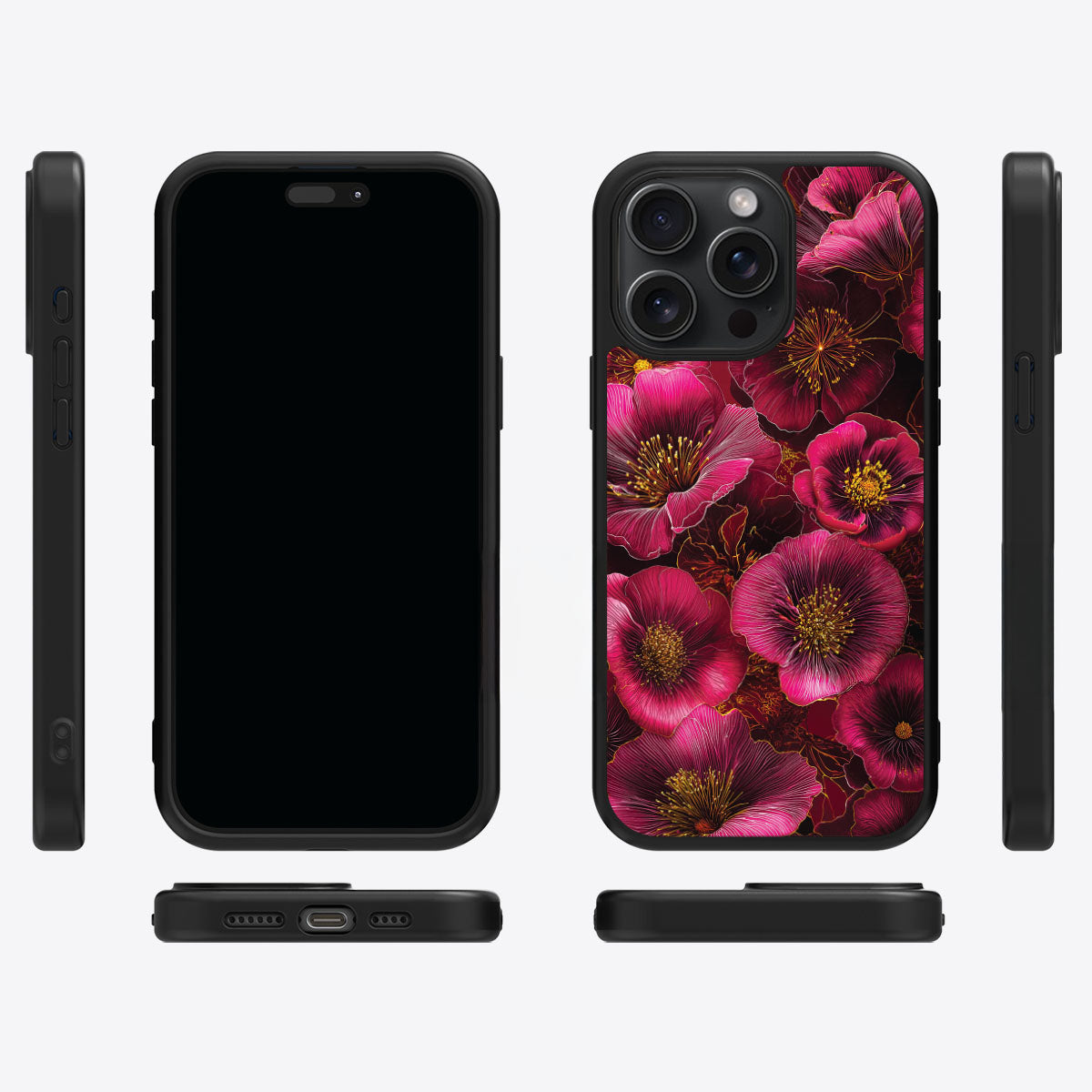 Pink Floral Designer iPhone 13 Pro Max Case – Ruby Flora | MagSafe