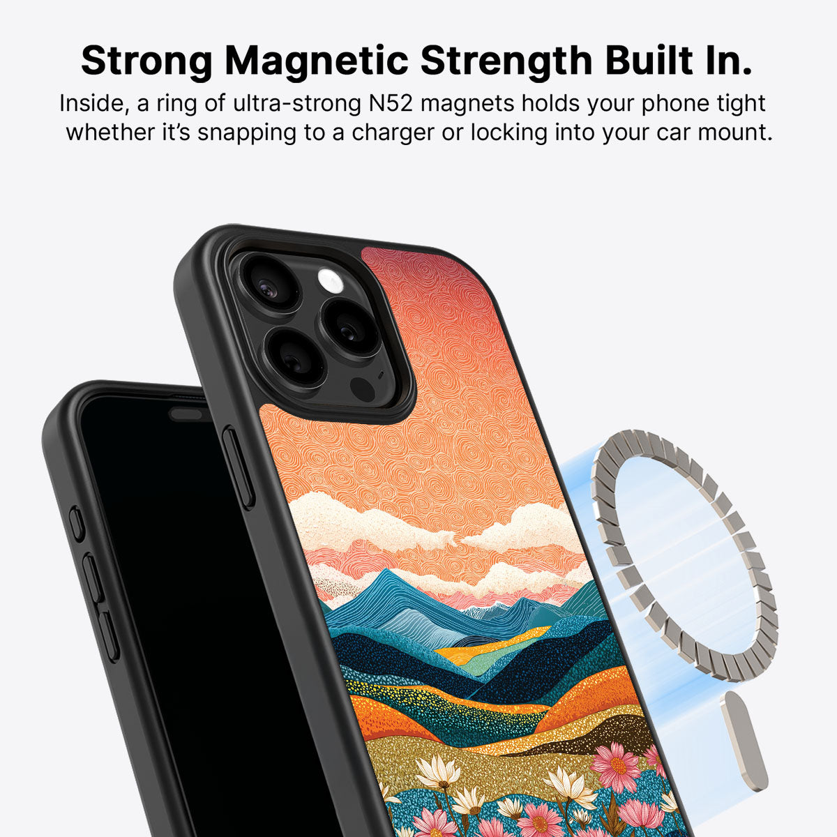 Sunset Designer iPhone 13 Pro Max Case – Soft Horizon | MagSafe