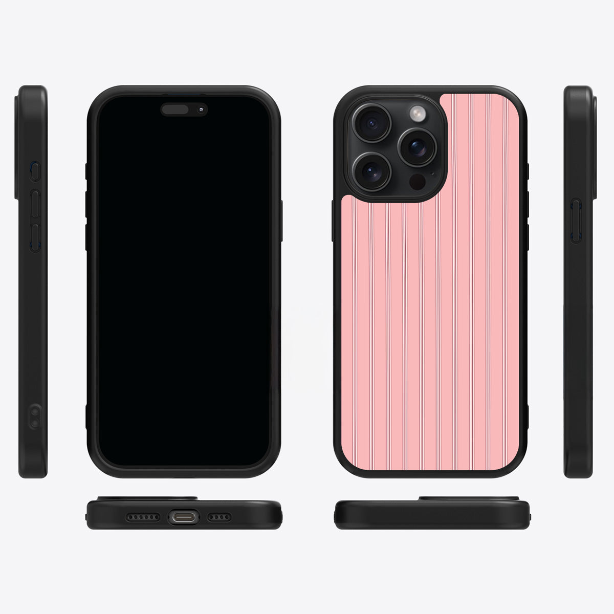 Sorbet Pinstripe iPhone 13 Pro Max case cover – multi-angle view