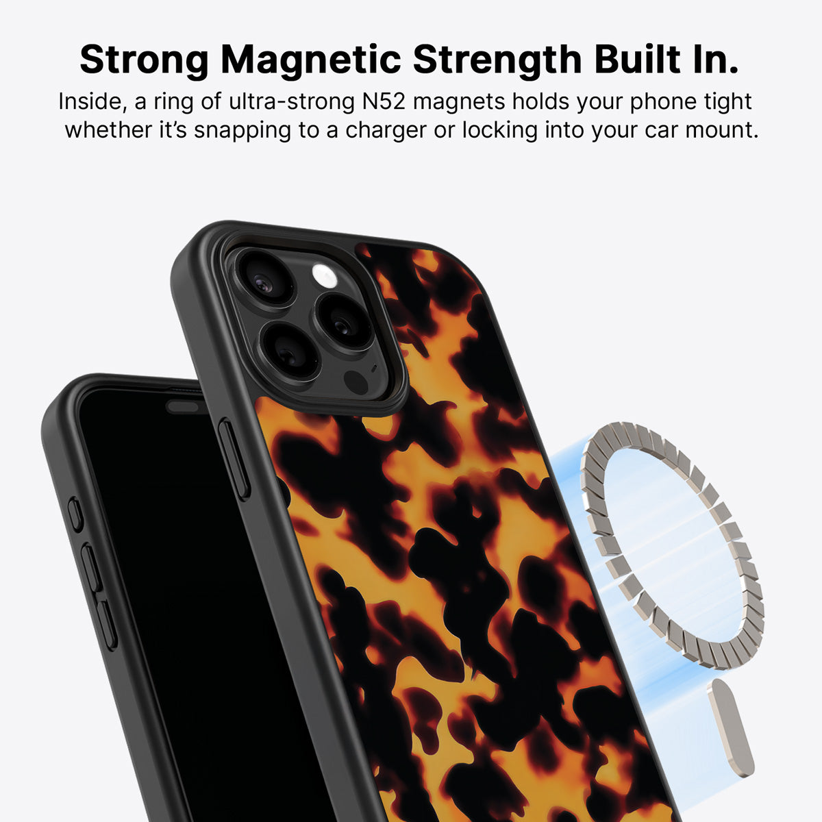 Animal Print Designer iPhone 13 Pro Max Case – Tortoise Shell | MagSafe