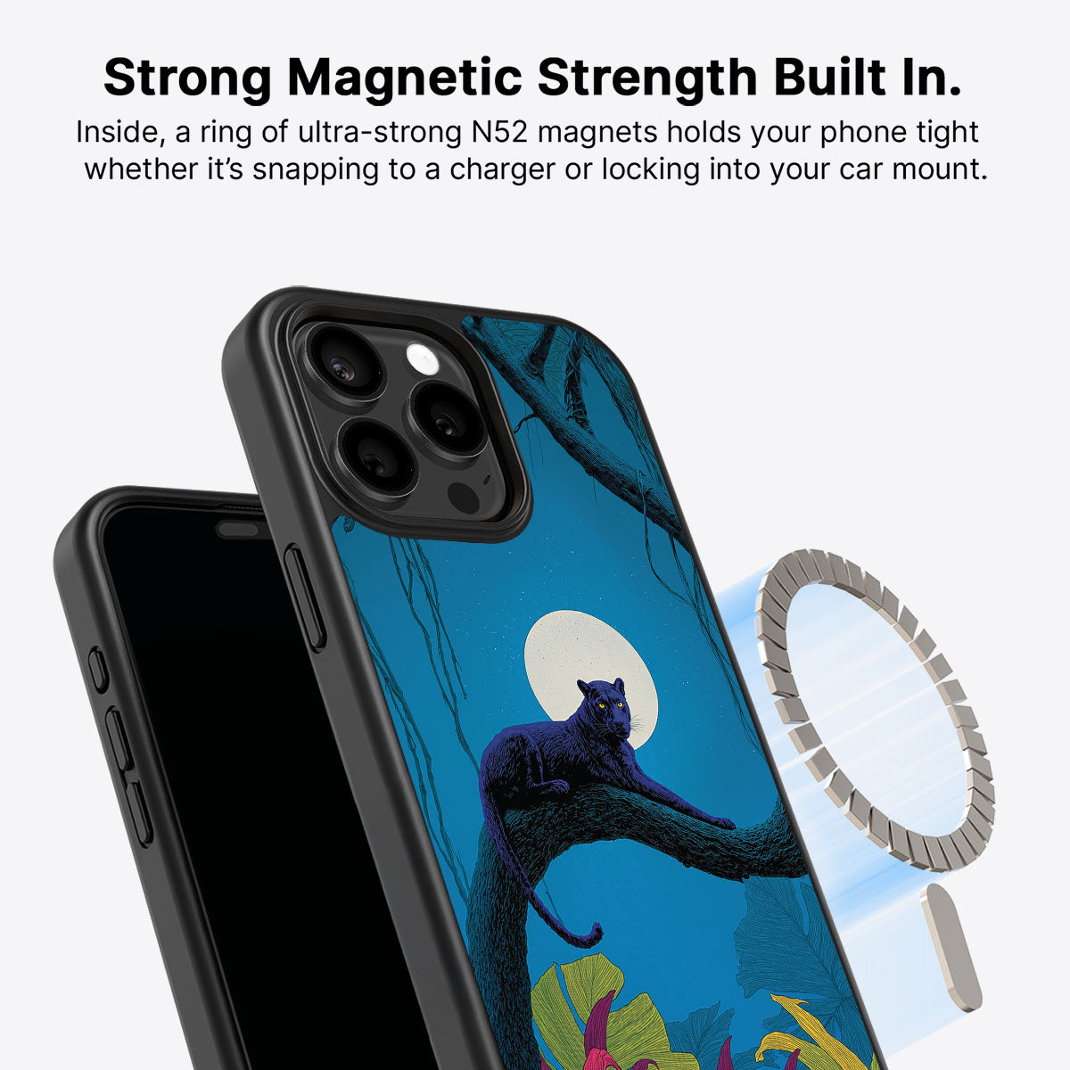 Leopard Designer iPhone 13 Pro Max Case – Tropic Panther | MagSafe