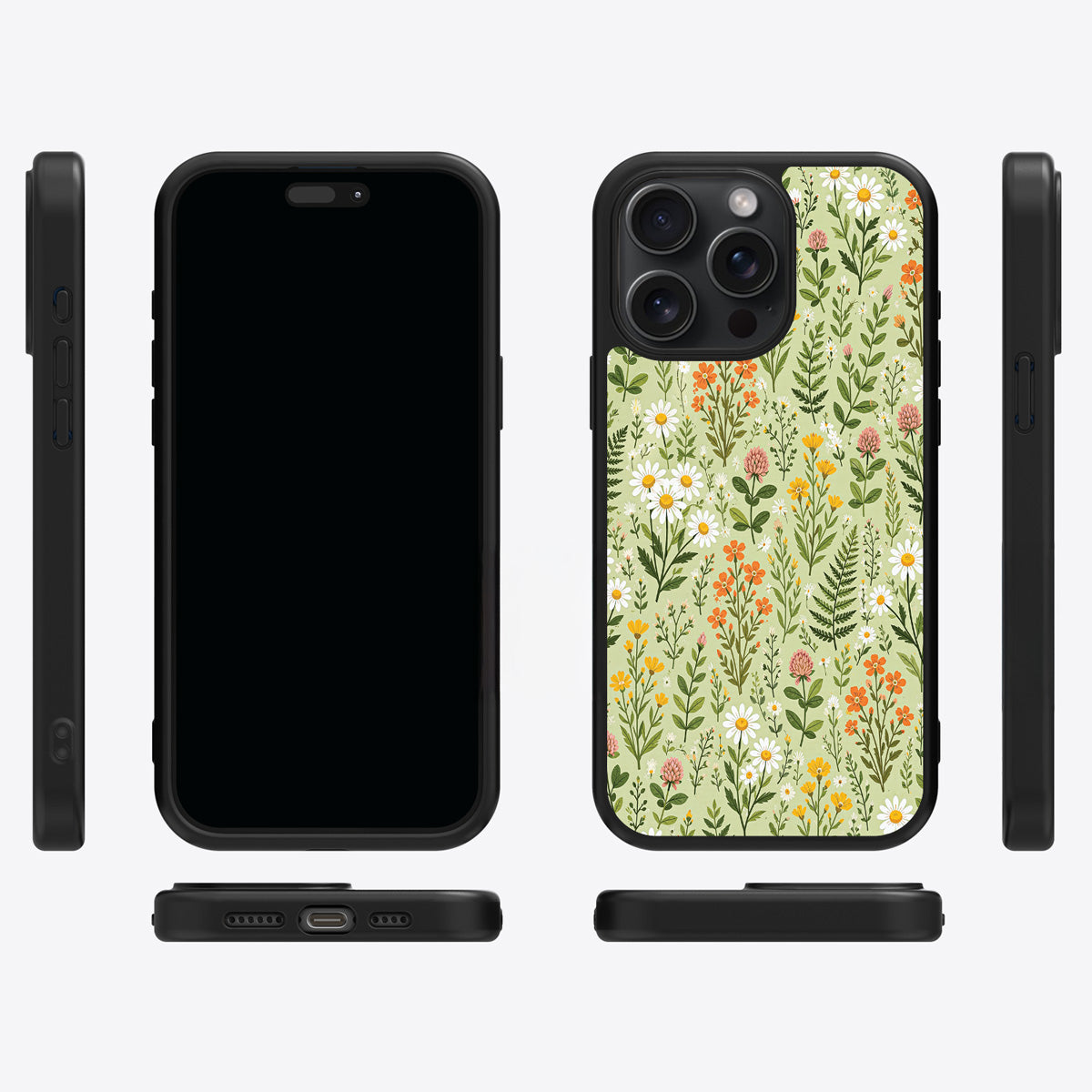 Wildflower Meadow iPhone 13 Pro Max case cover – multi-angle view