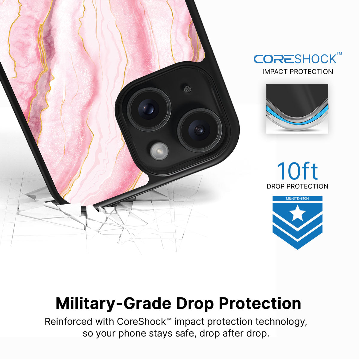 Blushed Marble - iPhone 14 Case, #case type_core (magsafe), #case type_core (non magsafe)