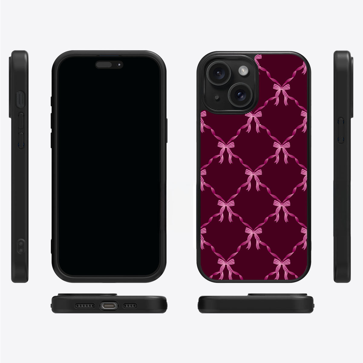 Bordeaux Bow - iPhone 14 Case