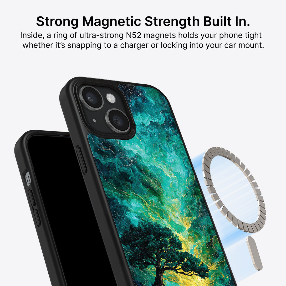 iPhone 14 MagSafe case – Emerald Storm design