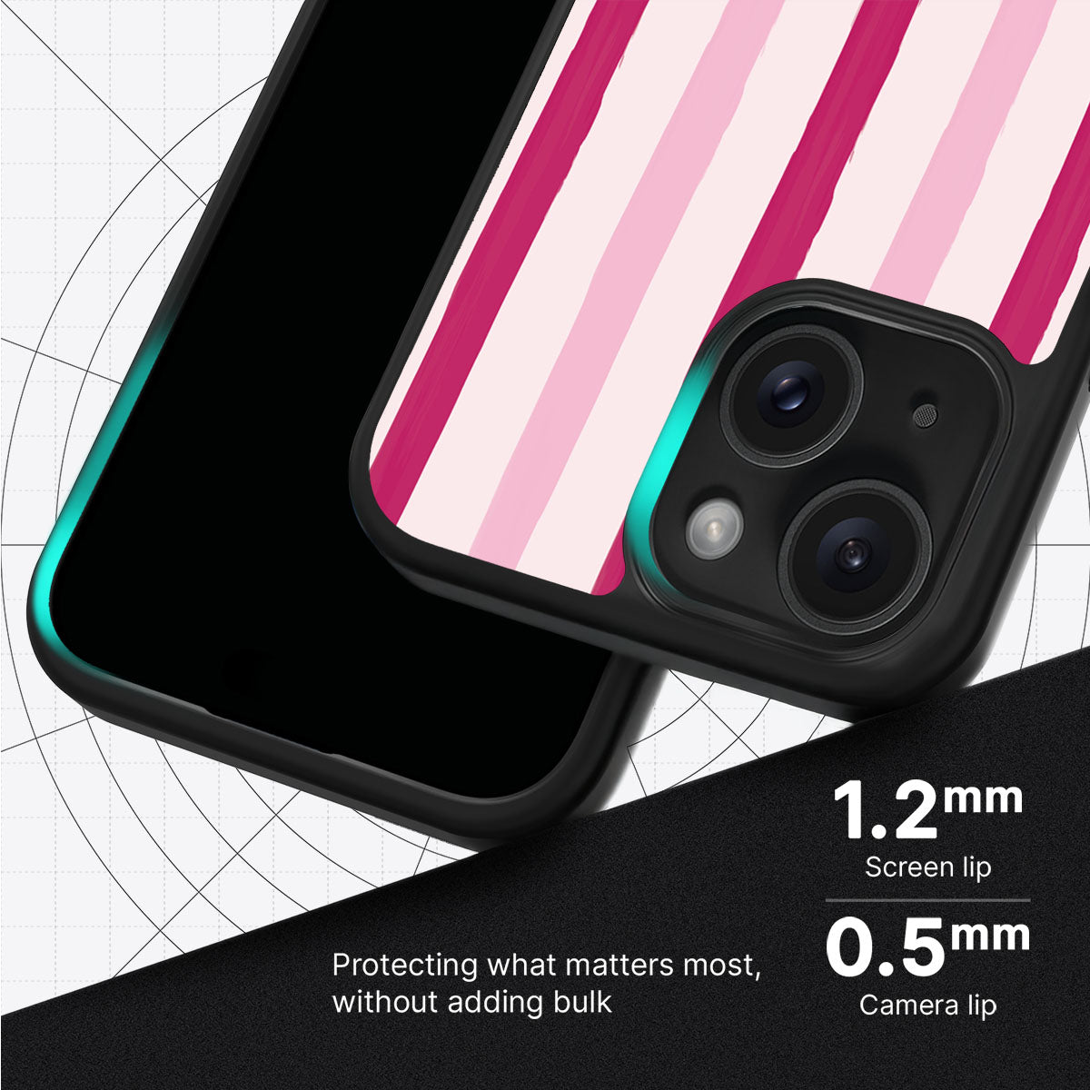 Pink Watercolor Stripes - iPhone 14 Case #case type_core (magsafe), #case type_core (non magsafe)