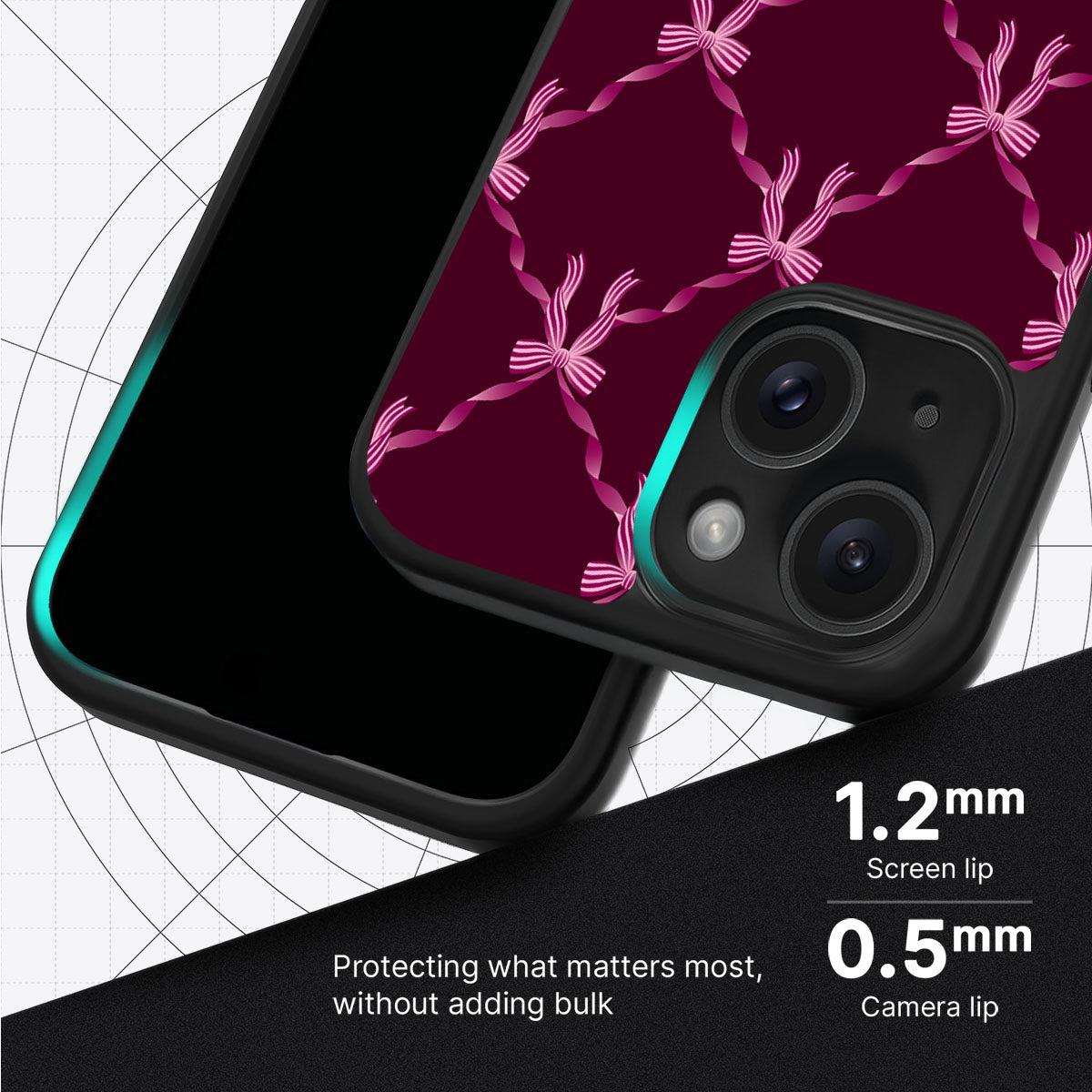 Bordeaux Bow - iPhone 14 Plus Case