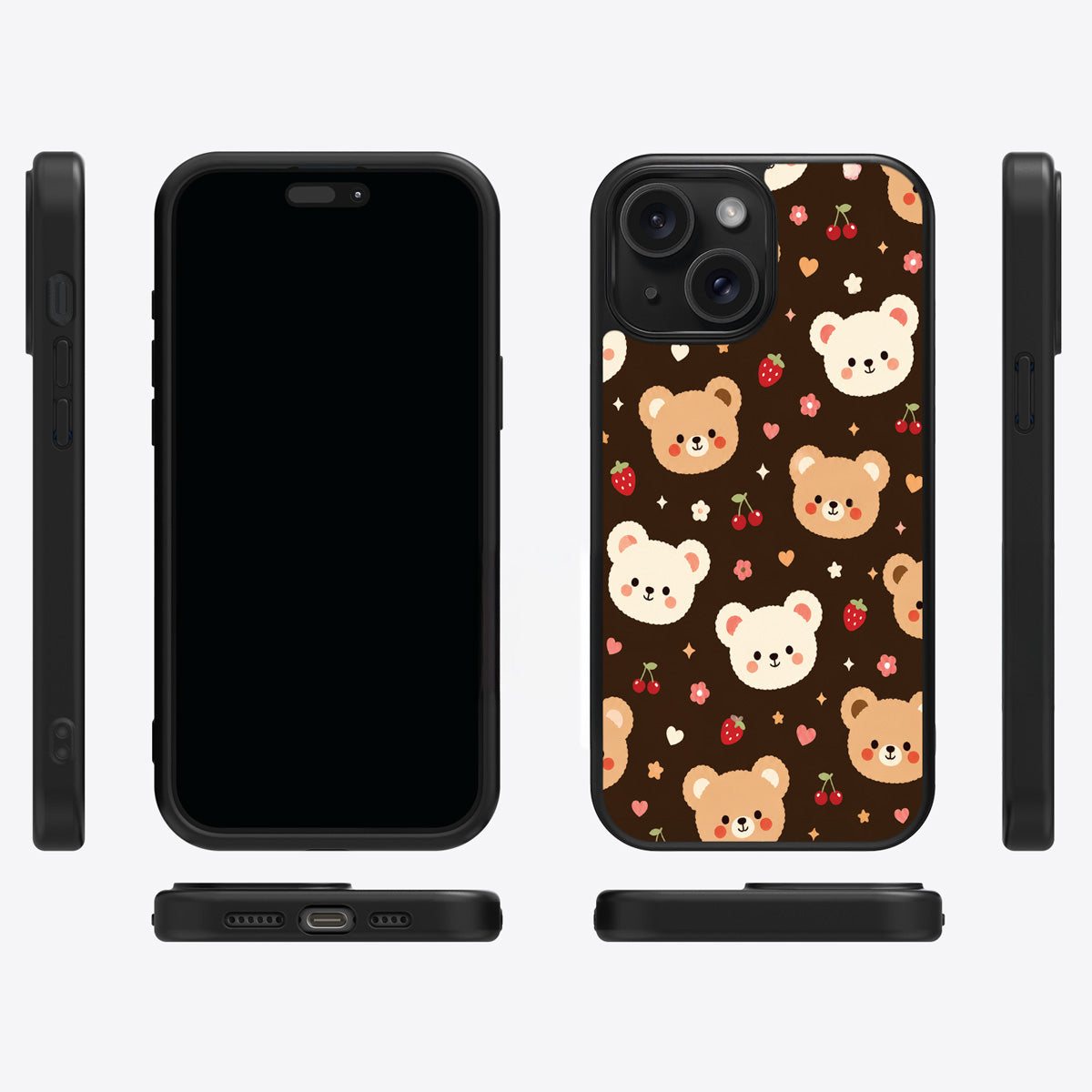 Cocoa Cuddles iPhone 14 Plus case cover – multi-angle view