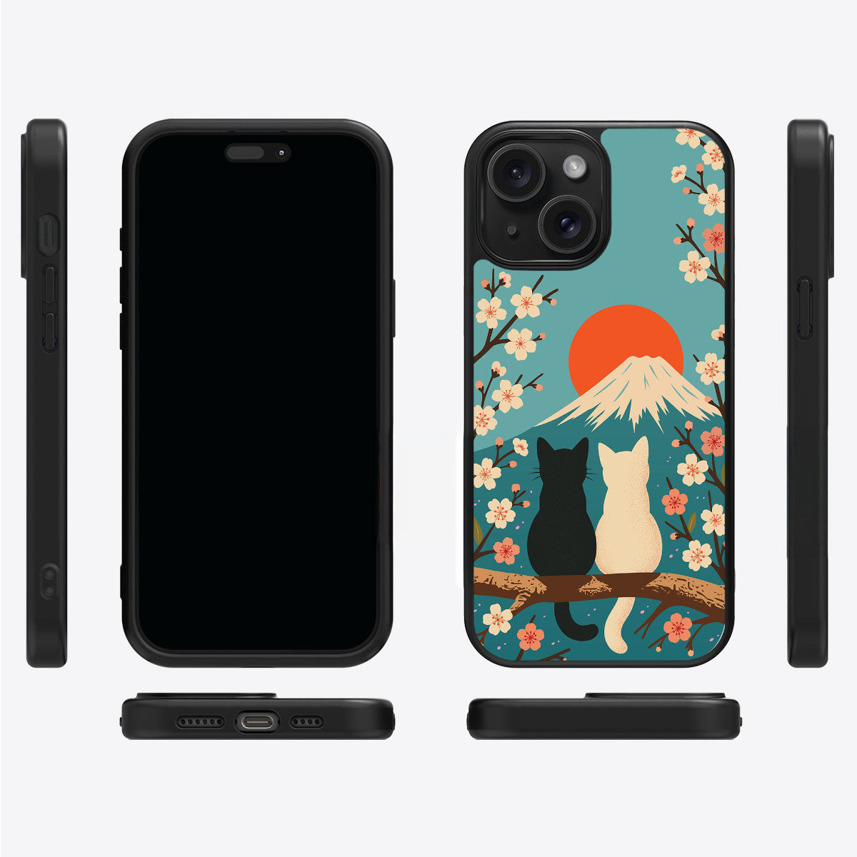 Fuji Cats - iPhone 14 Plus Case #case type_core (magsafe), #case type_core (non magsafe)