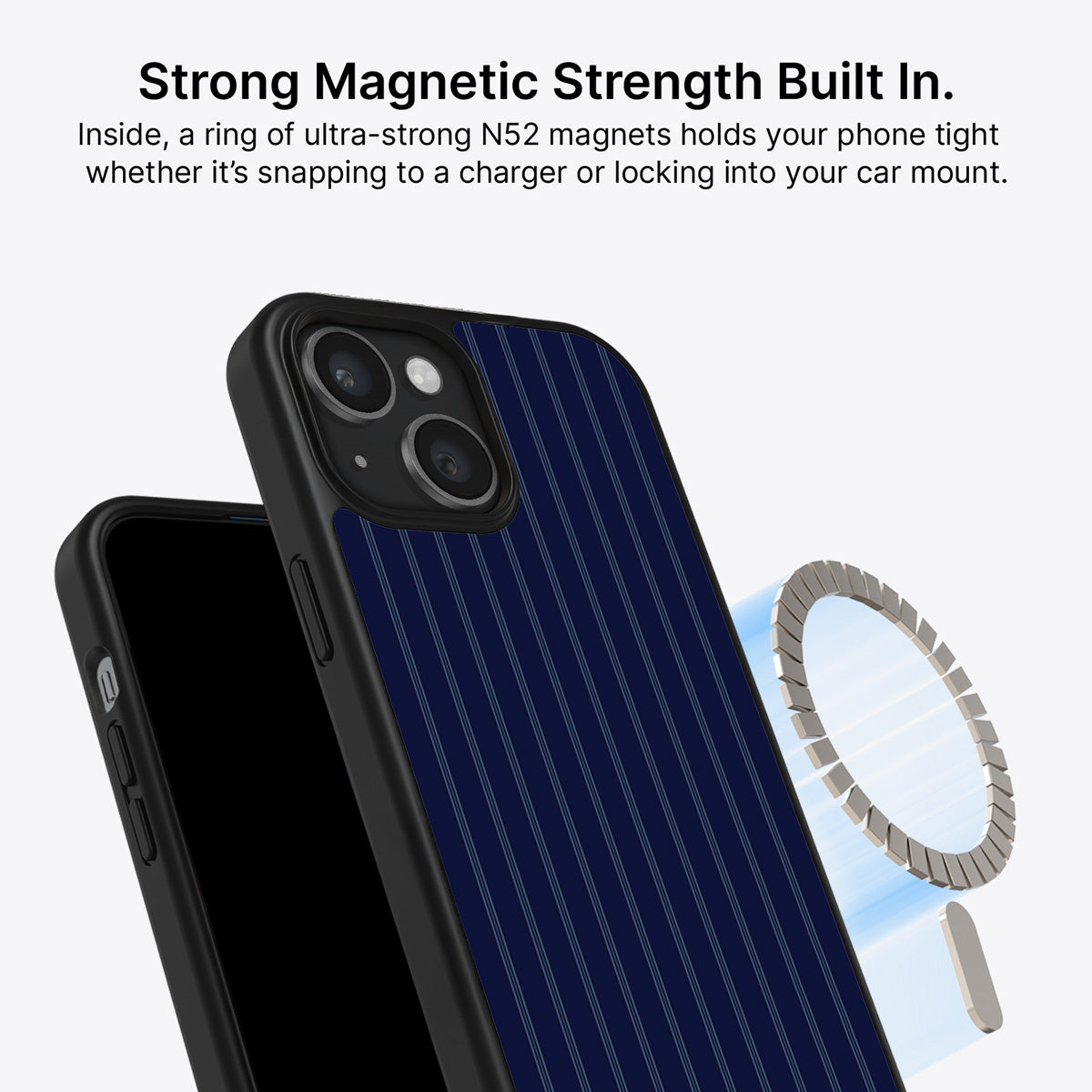 iPhone 14 Plus MagSafe case – Ink Pinstripe design