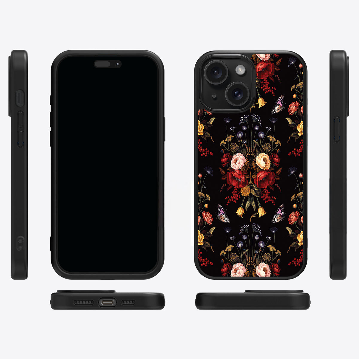 Kelmscott Bloom iPhone 14 Plus case cover – multi-angle view