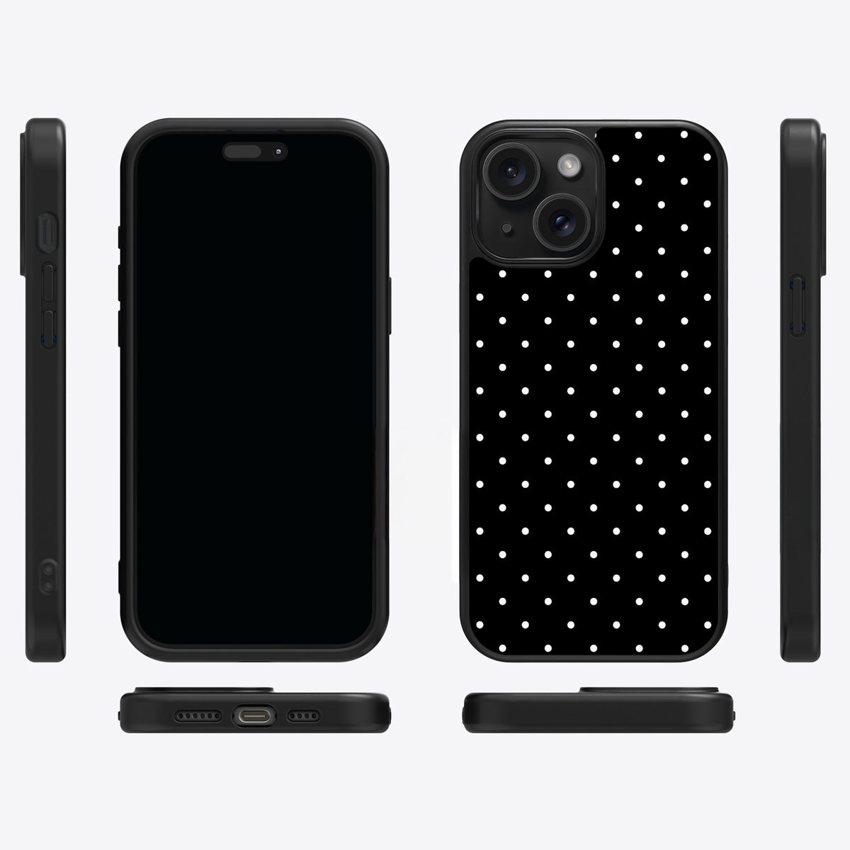 Midnight Confetti iPhone 14 Plus case cover – multi-angle view