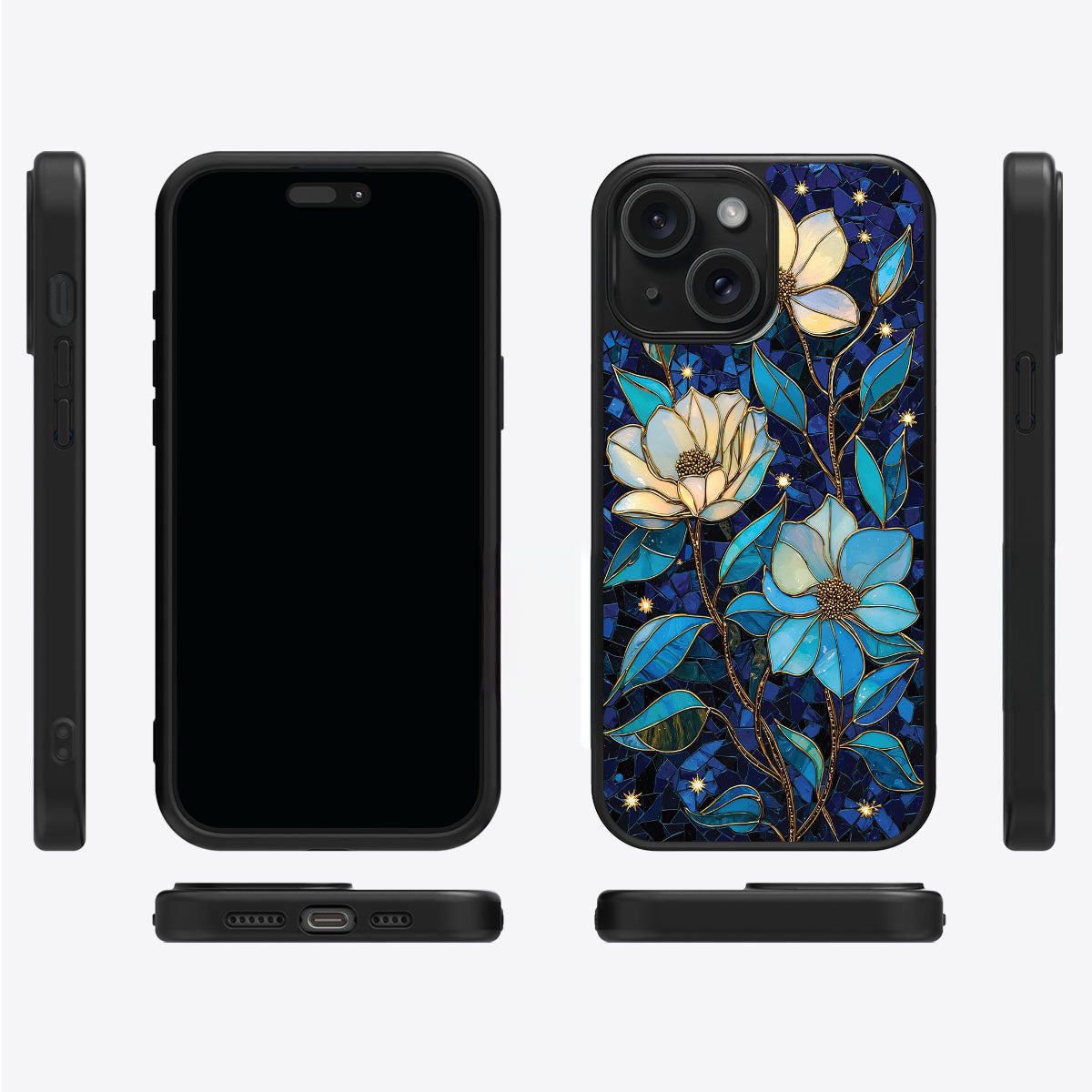 Floral Designer iPhone 14 Plus Case – Midnight Magnolia | MagSafe
