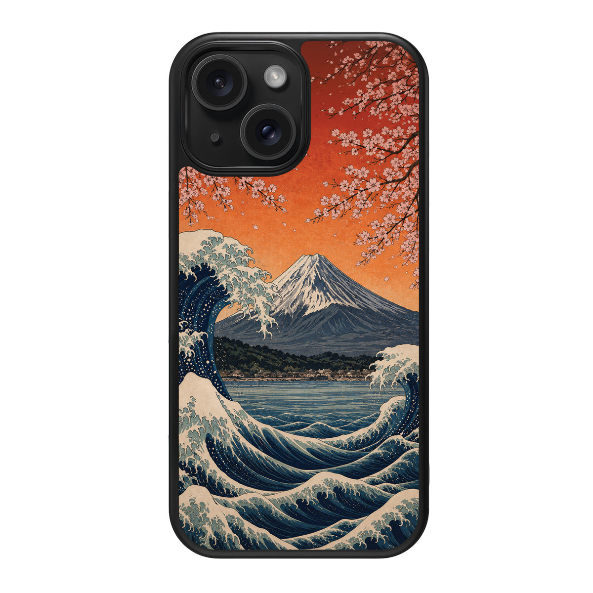 Sakura Coast design back view – iPhone 14 Plus case